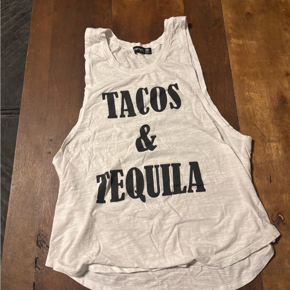 White Graphic Tank Top
